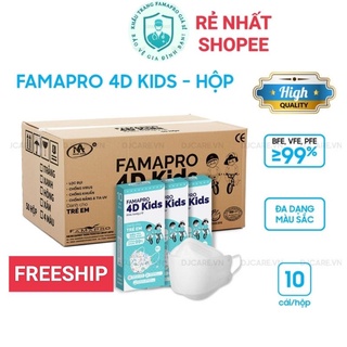 [Giá sỉ] Thùng 500 cái khẩu trang 4D Kids, 1/2 thùng khẩu trang kf94 trẻ em chính hãng Famapro
