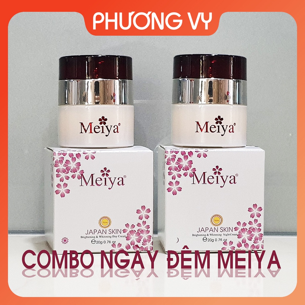 COMBO ngày và đêm Meiya trắng, chuyên làm mờ nám và dưỡng trắng, mỹ phẩm, mỹ phẩm meiya.