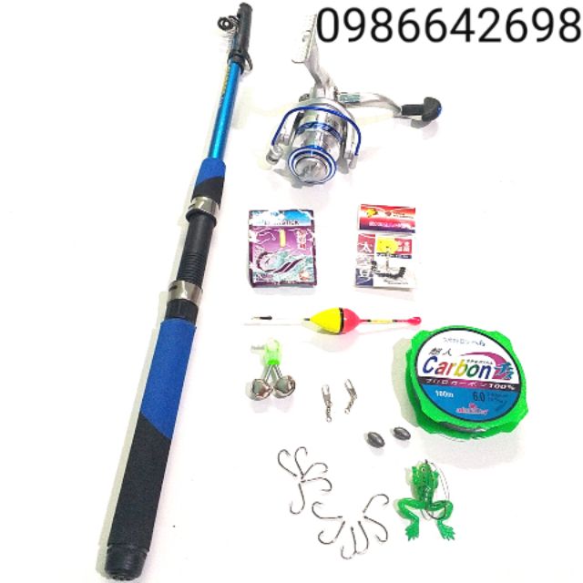 Bộ cần câu máy giá rẻ 1m8, 2m1, 2m4, 2m7, 3m, 3m6 kèm máy và phụ kiện