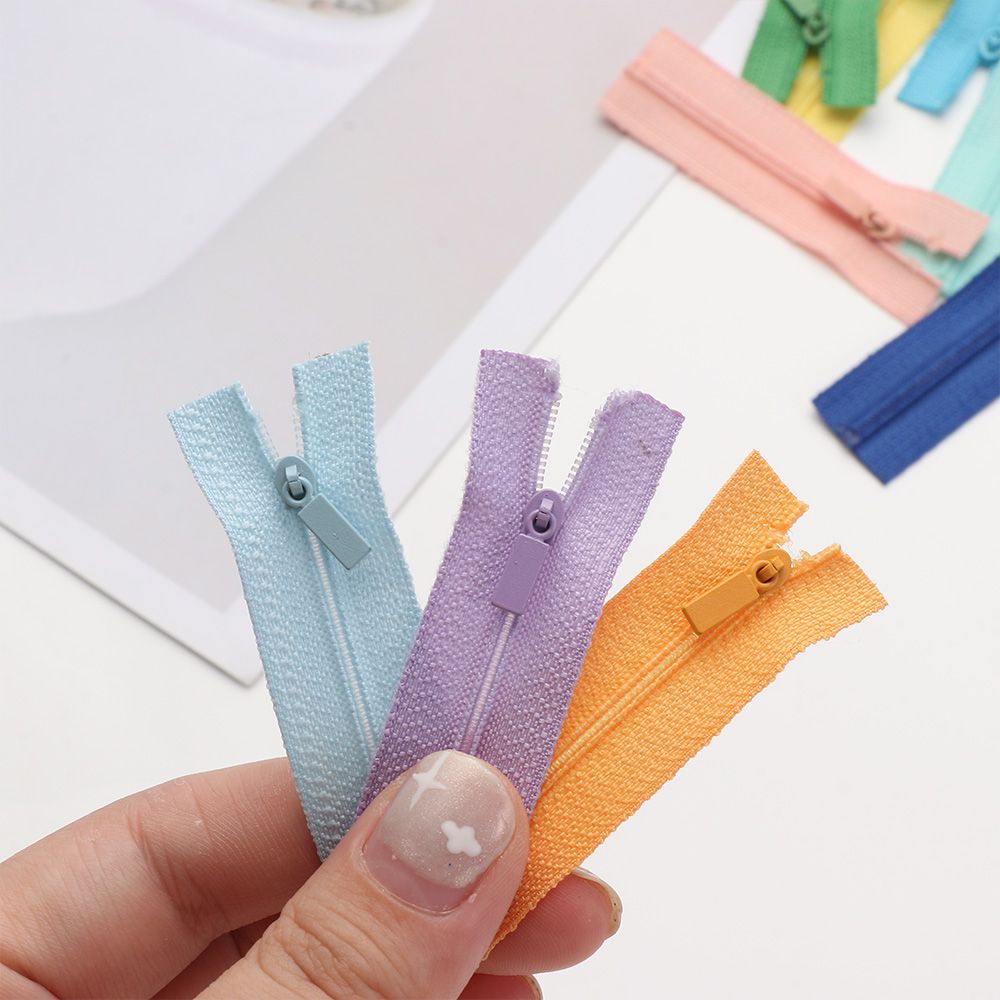 Set 5 đai khóa kéo mini hình chữ nhật nhiều màu sắc tùy chọn 6cm dành cho may quần áo búp bê DIY