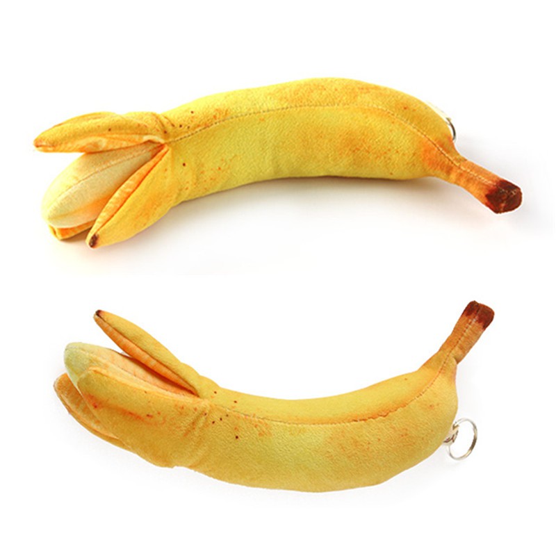 Móc Khóa Hình Chuối Nhồi Bông Mềm Mại Dễ Thương