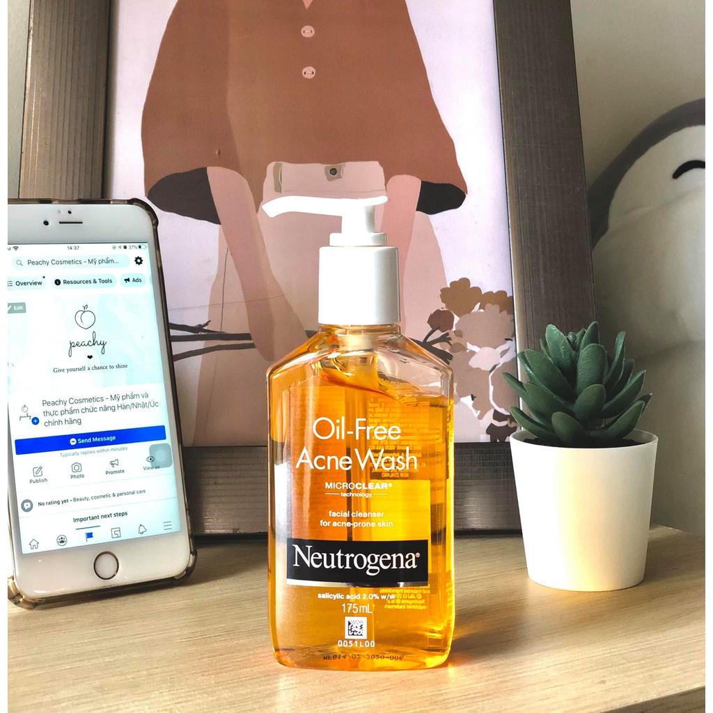 Sữa rửa mặt danh cho da mụn Neutrogena Oil Free - Acne Wash