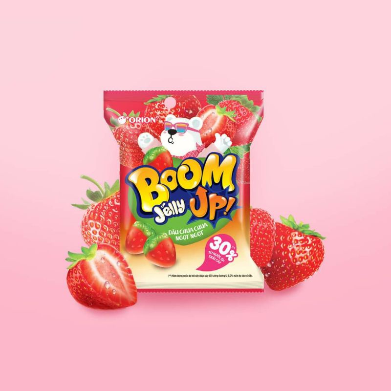 Kẹo Dẻo Dây Boom Jelly Orion Đào Nho Dâu Tây 25gr x 10 gói