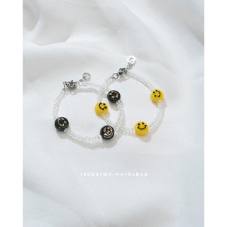 [ Hàng Thiết Kế ] Vòng tay Hạt trong mix charm mặt cười handmade Lookatme Pure Smile