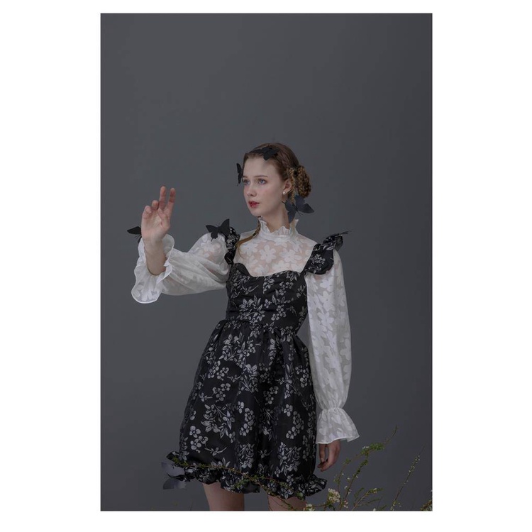 Đầm Ngắn Màu Đen In Hoa Phong Cách Cổ Điển Thời Trang Cho Nữ | BigBuy360 - bigbuy360.vn