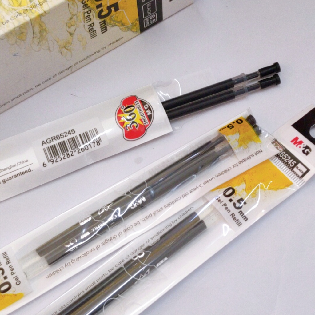 Ngòi Bút Nước /Ngòi Bút Gel M&G 0.5mm Đủ 2 Màu Xanh/Đen/Đỏ 1 Túi Gồm 2 Ngòi MS AGR65245