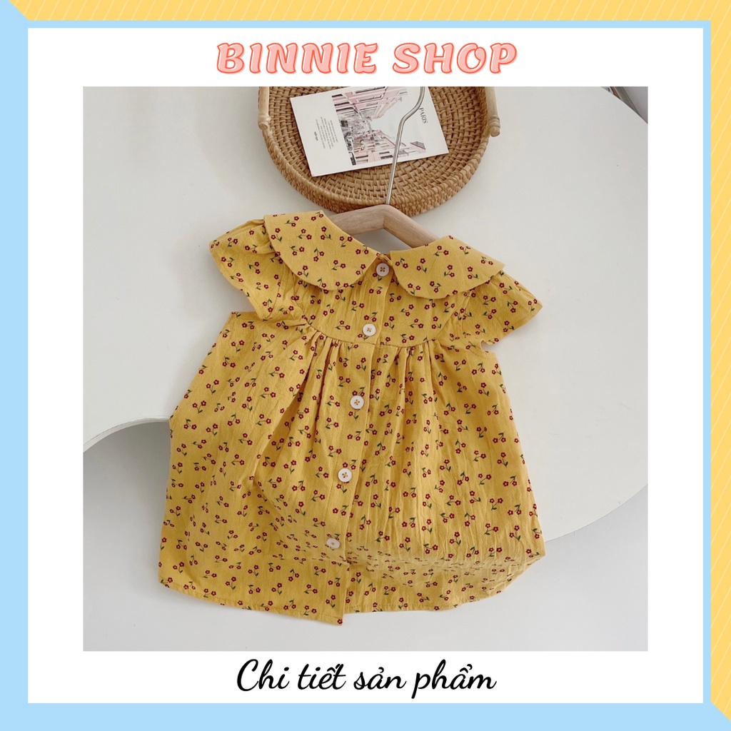 Váy bé gái Váy babydoll hoa nhí cổ sen dễ thương cho bé gái 9-20kg (1-5 tuổi) BINNIE SHOP