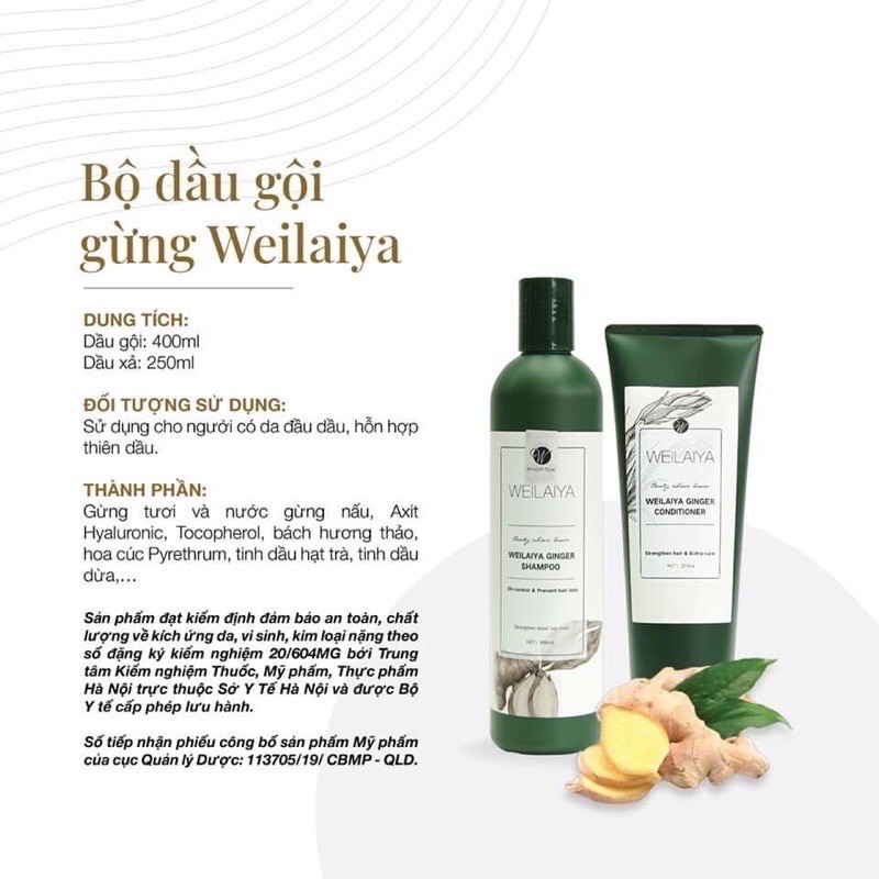 Dầu Gội + Xả Weilaiya