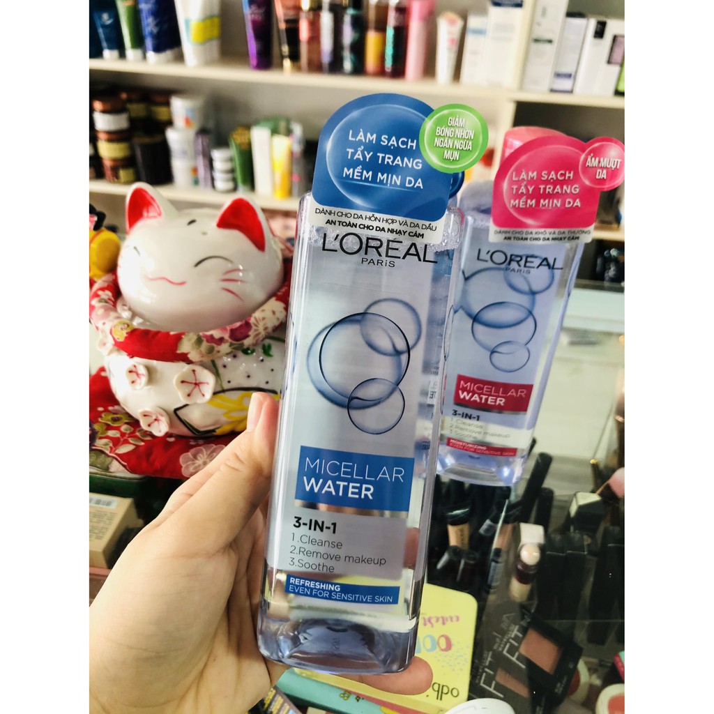 Nước Tẩy Trang L'Oreal Micellar Water 3 in 1 400ml, Tẩy Trang làm Sạch Da L'Oreal 400ml