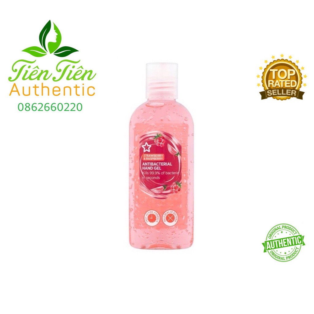 NƯỚC RỬA TAY KHÔ DIỆT KHUẨN SUPERDRUG HƯƠNG DÂU HÀNG UK 100ML