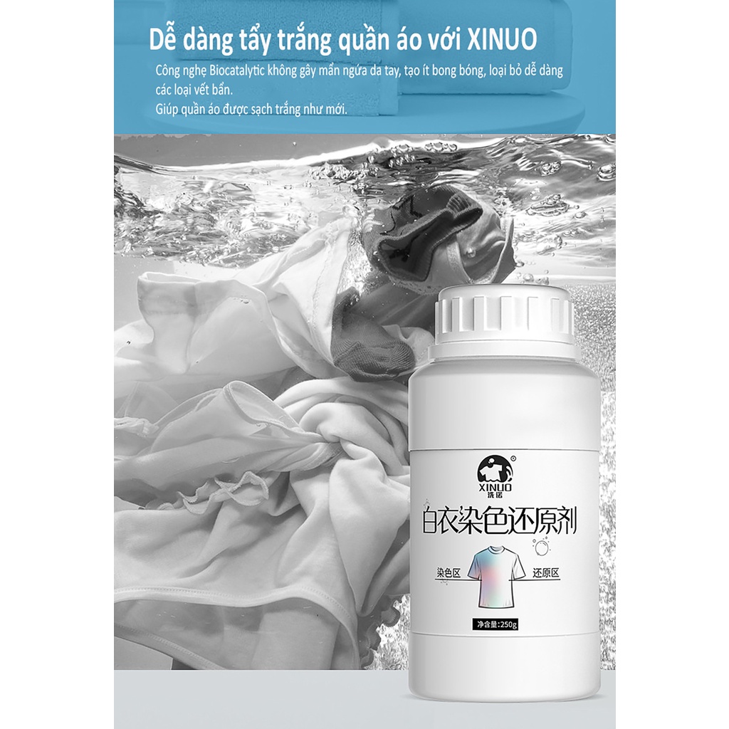 Bột Tẩy Trắng, Tẩy Màu Vết Ố Quần Áo Xinuo - hộp 250g