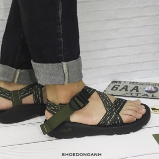 Dép Chaco nam xanh rêu đế thằn lằn mới. Chaco đế cứng không nhăn CC5002