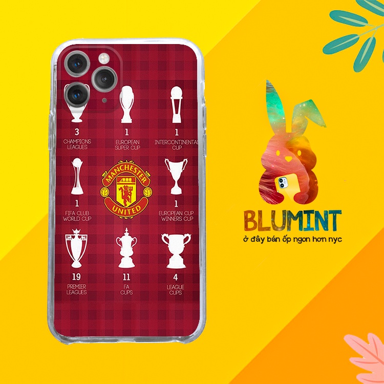Ốp lưng iphone silicon chống bẩn đội bóng Manchester United cup cho Ip 5 đến 11 12 Pro Max BLUMAN0055