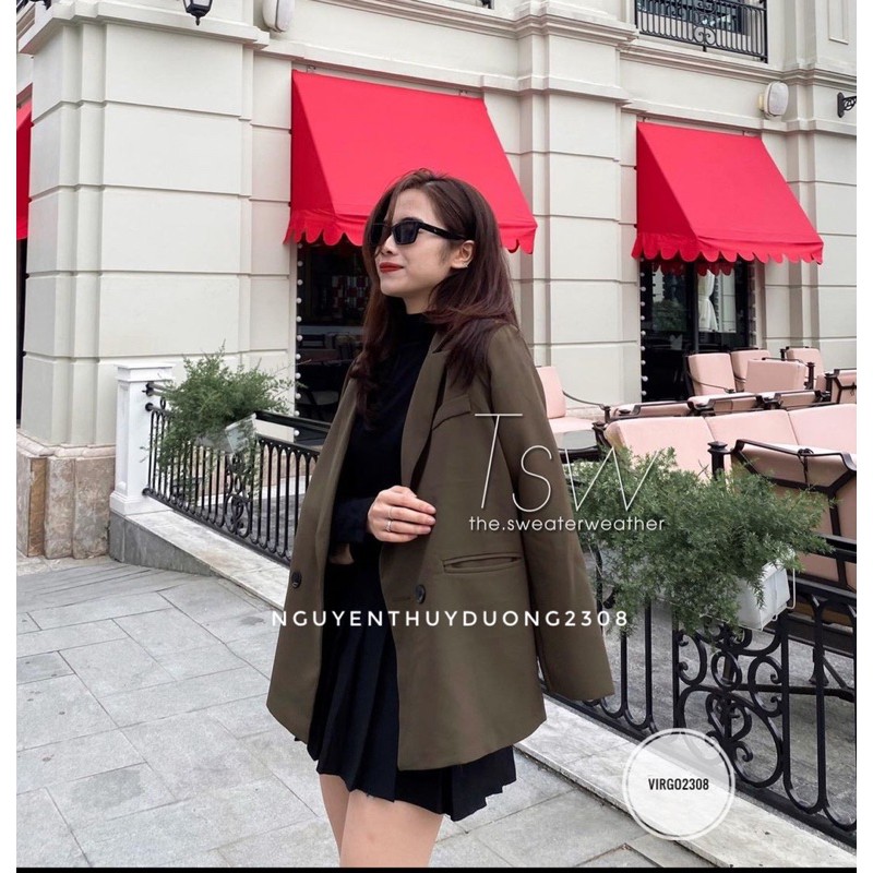 [Ảnh thật/Video/Sẵn]Áo blazer 2 lớp màu nâu sang chảnh/Áo vest nắp túi 2 cúc nâu coffee | BigBuy360 - bigbuy360.vn