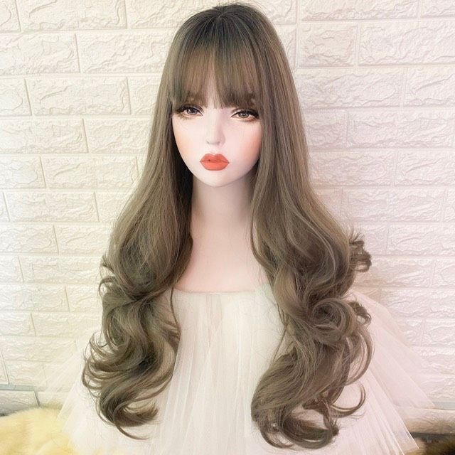 Tóc giả nữ cả đầu 🥰FREESHIP🥰 Giảm 7k khi nhập [TOCGIA7K]-Tóc giả nguyên đầu omber xám 8136