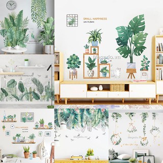 Tranh dán tường cây xanh, decal dán tường cây xanh [D15-1001]