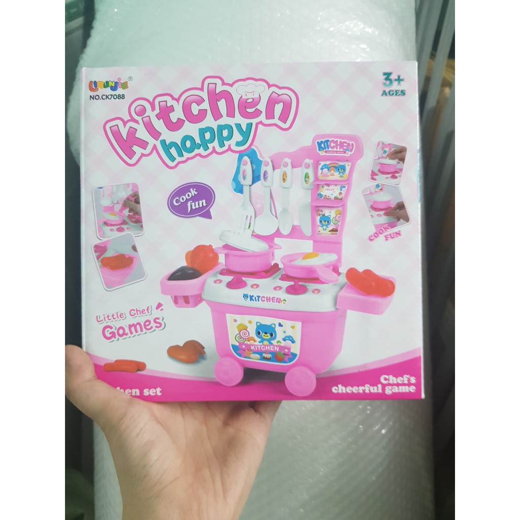 Đồ chơi nhà bếp nấu ăn kitchen happy cho bé trải nghiệm làm đầu bếp quà tặng cho bé trẻ em