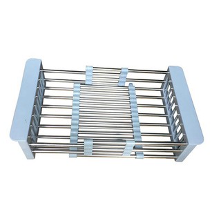 Rổ inox đa năng kéo rút tiện lợi đựng chén rau củ quả