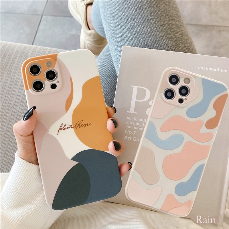 Ốp điện thoại mềm họa tiết da báo hình học Morandi cho iPhone 13 pro max 13 12 11 xr xs 6 6s 7 8 plus