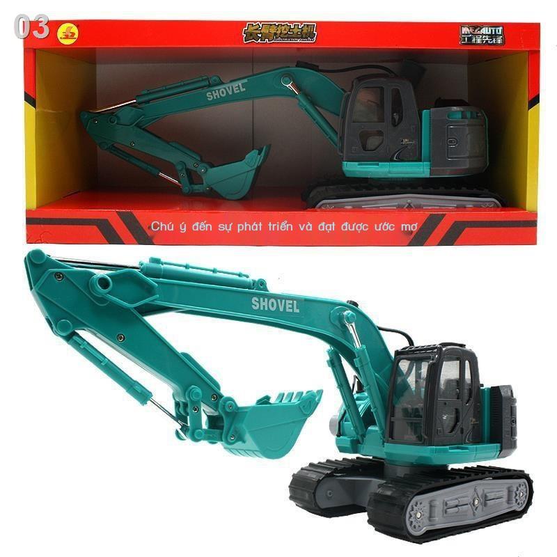 Quá khổ xe xây dựng lớn bánh xích trượt cánh tay dài máy xúc mô hình nghiêng xô cậu bé đồ chơi trẻ em