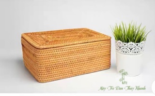 Hộp đựng đồ bằng mây có nắp