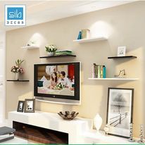 Kệ Thanh Ngang Treo Tường Kết Cấu Giấu Chân SIB Decor, Gỗ Lõi Xanh Chống Ẩm, Kèm Phụ Kiện Và Thước Thuỷ Lấy Cân Bằng