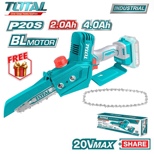 Máy cưa xích mini dùng pin Lithium 20V Total TGSLI2068 ( không kèm pin và sạc)