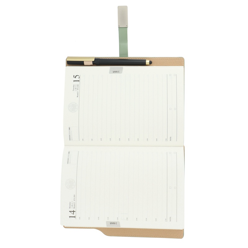 Sổ tay lên kế hoạch Agenda 2022 A5 kèm bút màu xanh lá