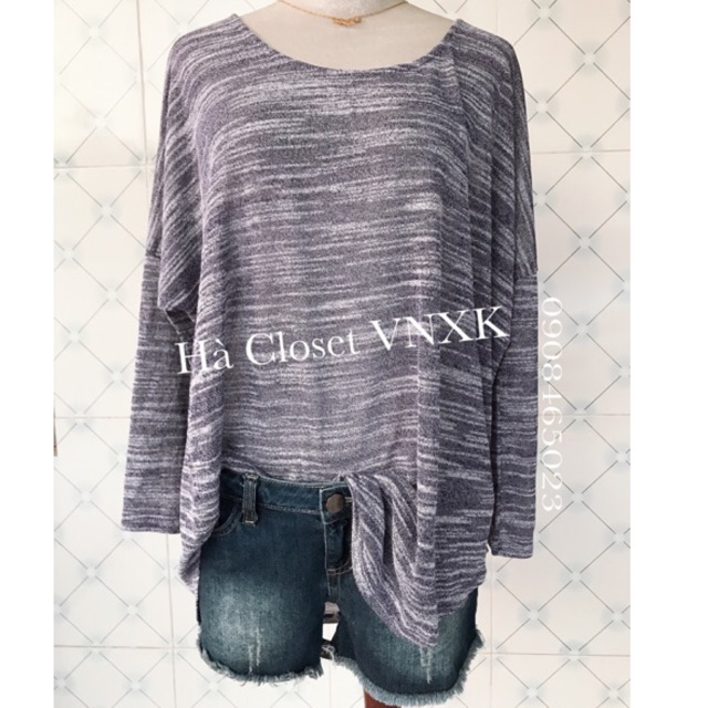 Áo thun dệt kim nữ oversize- Vnxk