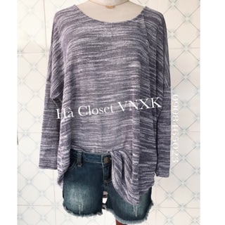 Áo thun dệt kim nữ oversize- Vnxk