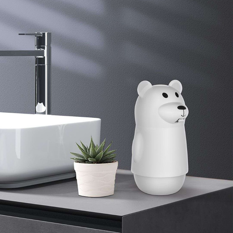 Bình Đựng Xà Phòng Tự Động 300ml Cảm Biến Hồng Ngoại Hình Gấu Dễ Thương