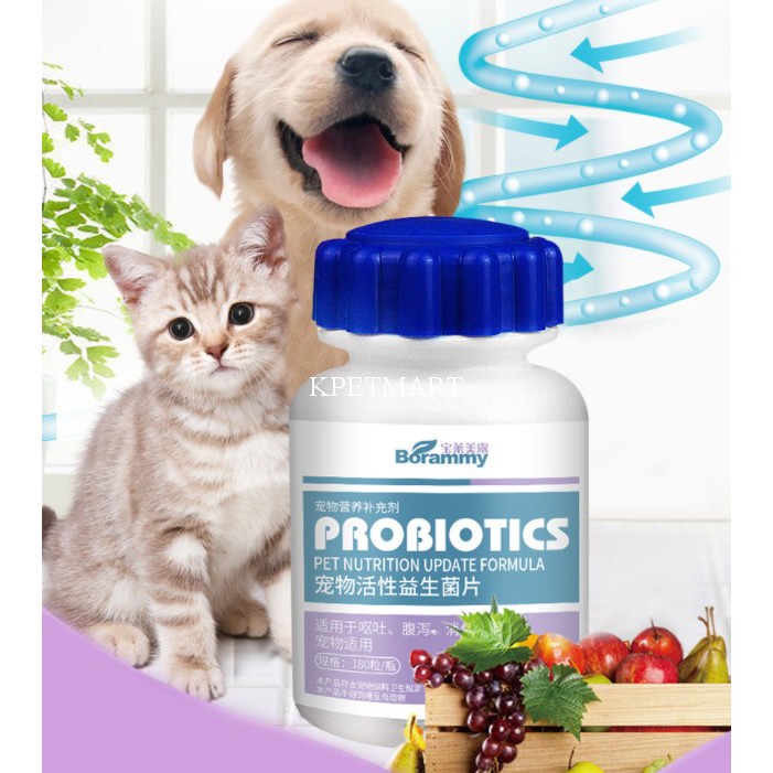 hộp men tiêu hóa cho chó mèo probiotic 180 viên