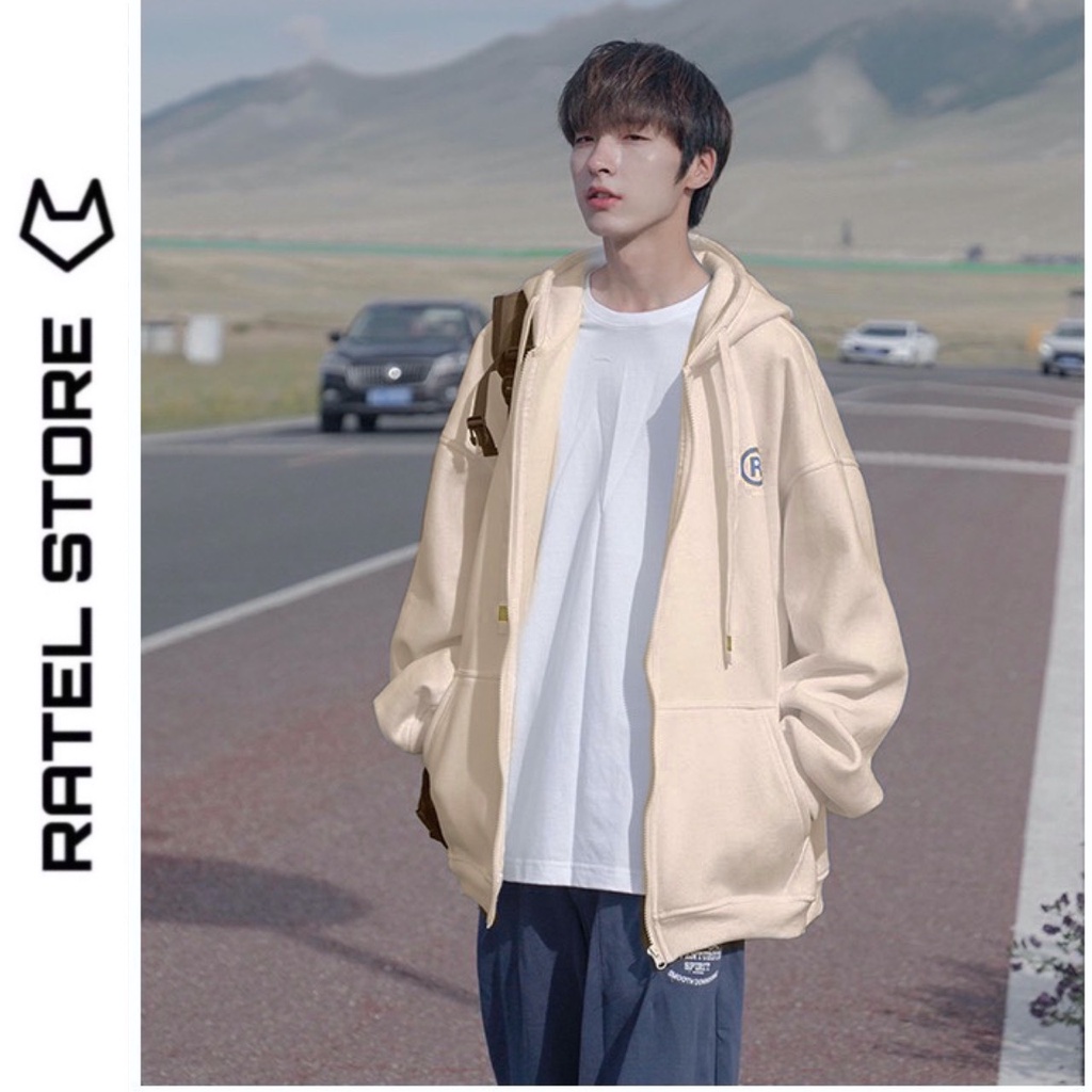 Áo Khoác Local Brand Jacket Hoodie Zip Nỉ Thu Đông Nam Nữ &quot; Chữ R &quot; Unisex Form Rộng