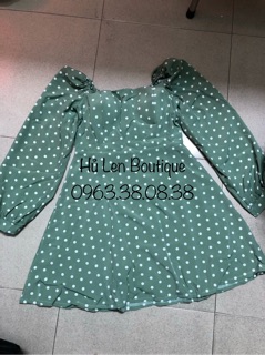 ĐẦM XANH BI CỔ VUÔNG (KÈM HÌNH THẬT)