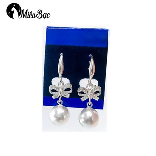 Bông tai bạc nữ họa tiết nơ xinh xắn chất liệu bạc 925 thời trang phụ kiện trang sức nữ Miêu Bạc B400576a