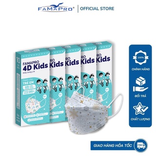 4D MASK KIDS KF94- COMBO 5- HỘP 10 CÁI Khẩu trang y tế cao cấp trẻ em