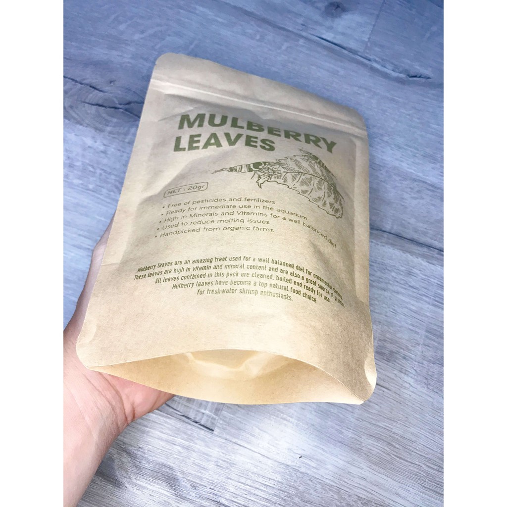 Lá dâu tằm thức ăn tép cảnh sấy khô 20gr cao cấp