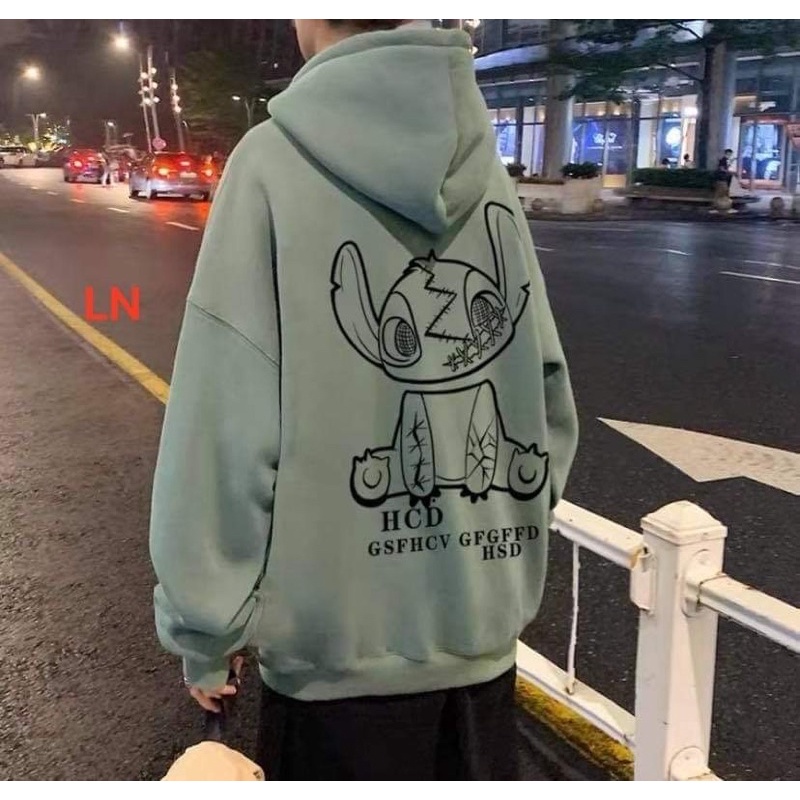 Áo hoodie thỏ tai dài in lưng LN11