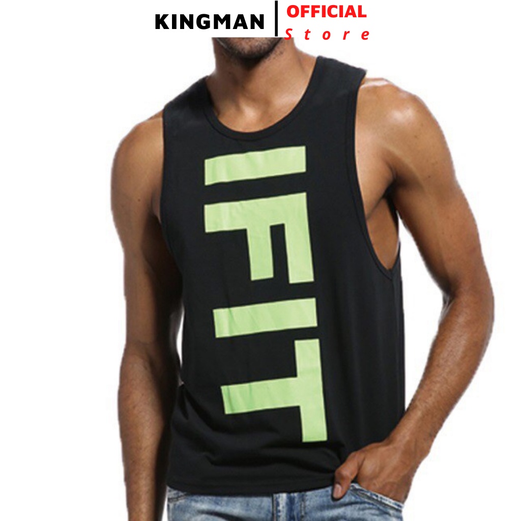 Áo ba lỗ nam chuẩn gym nữ in hình  áo tanktop nam nữ vải lụa cao cấp thoáng mát