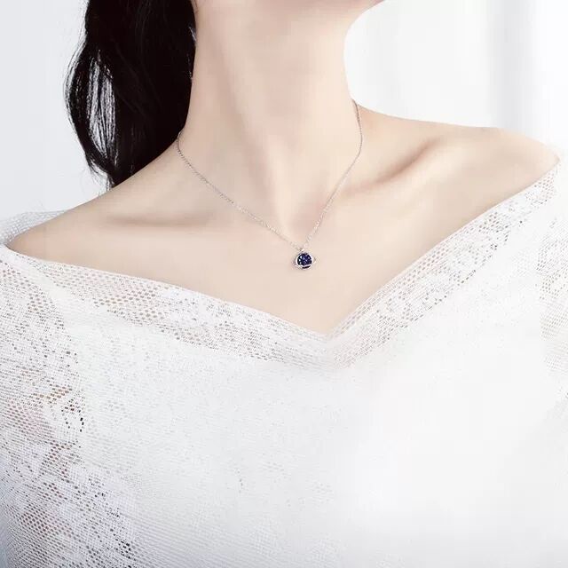 Vòng cổ nữ dây chuyền mạ bạc 925 chính hãng hình địa cầu trang sức CINLA DC038