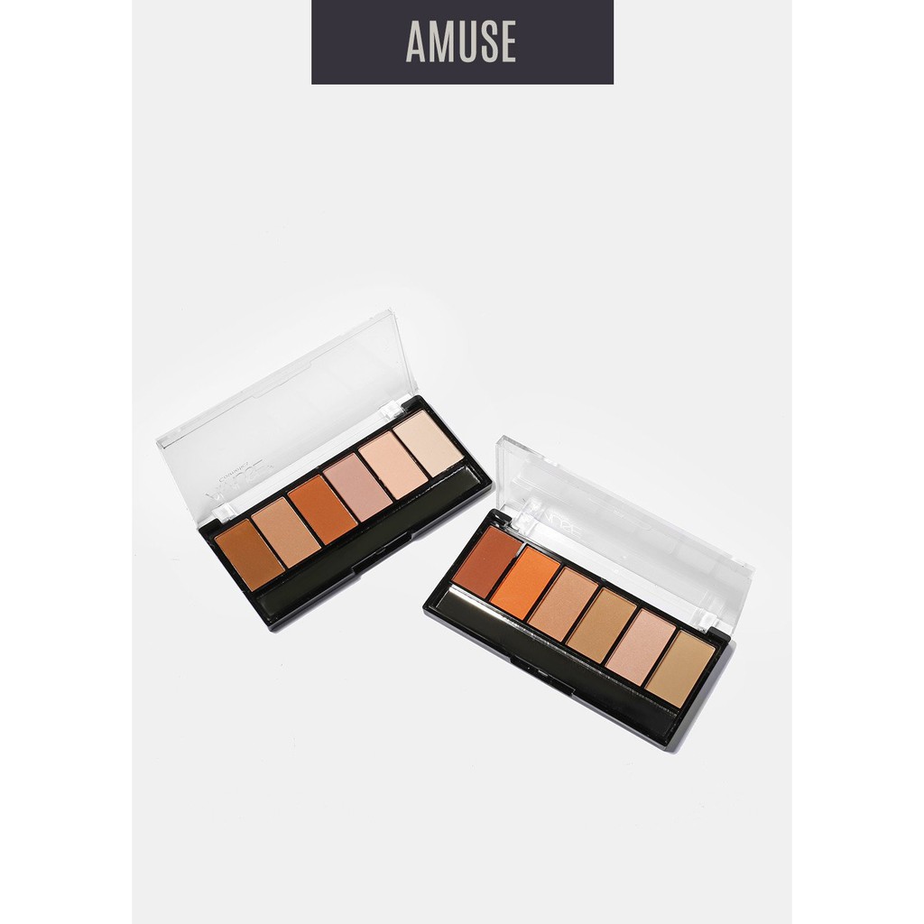 BẢNG PHẤN MẮT 6 MÀU LÌ (KHÔNG NHŨ) AMUSE MATTE 6 COLOR EYESHADOW