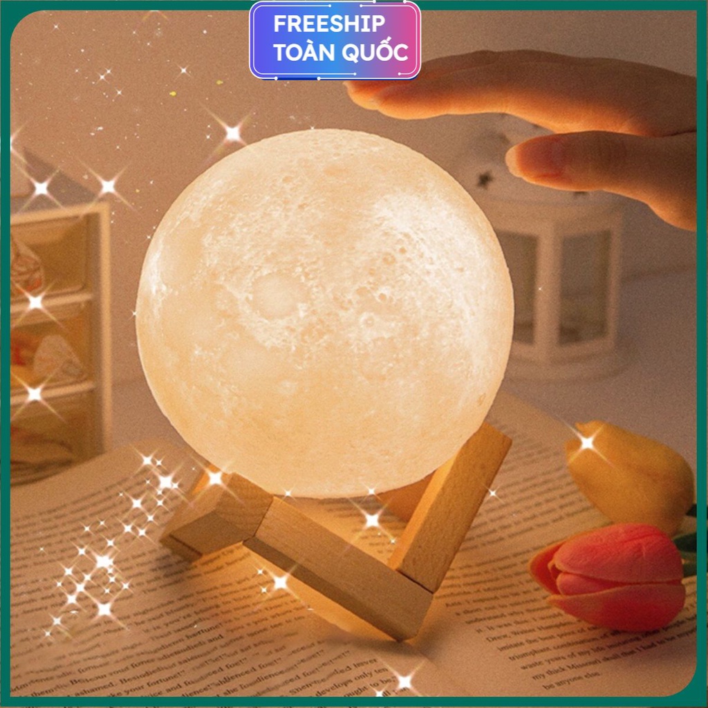 Đèn ngủ hình mặt trăng dễ thương trang trí phòng ngủ bé gái . .