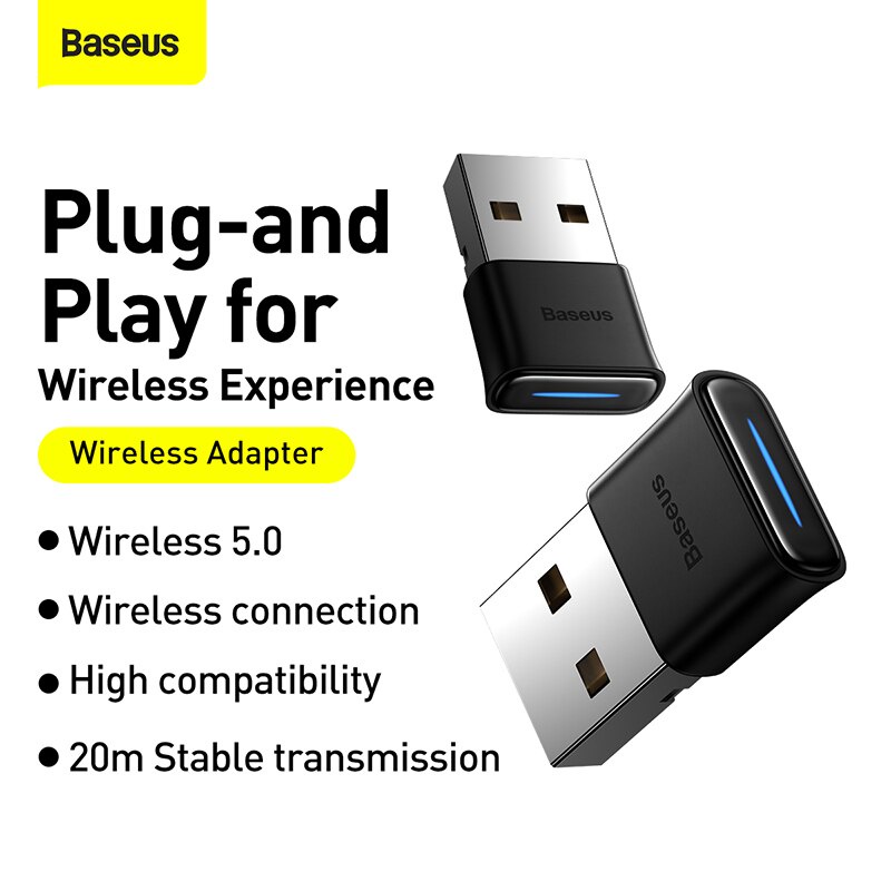 USB Bluetooth 5.0 Baseus BA04 cho máy tính, laptop Windows/MacOS