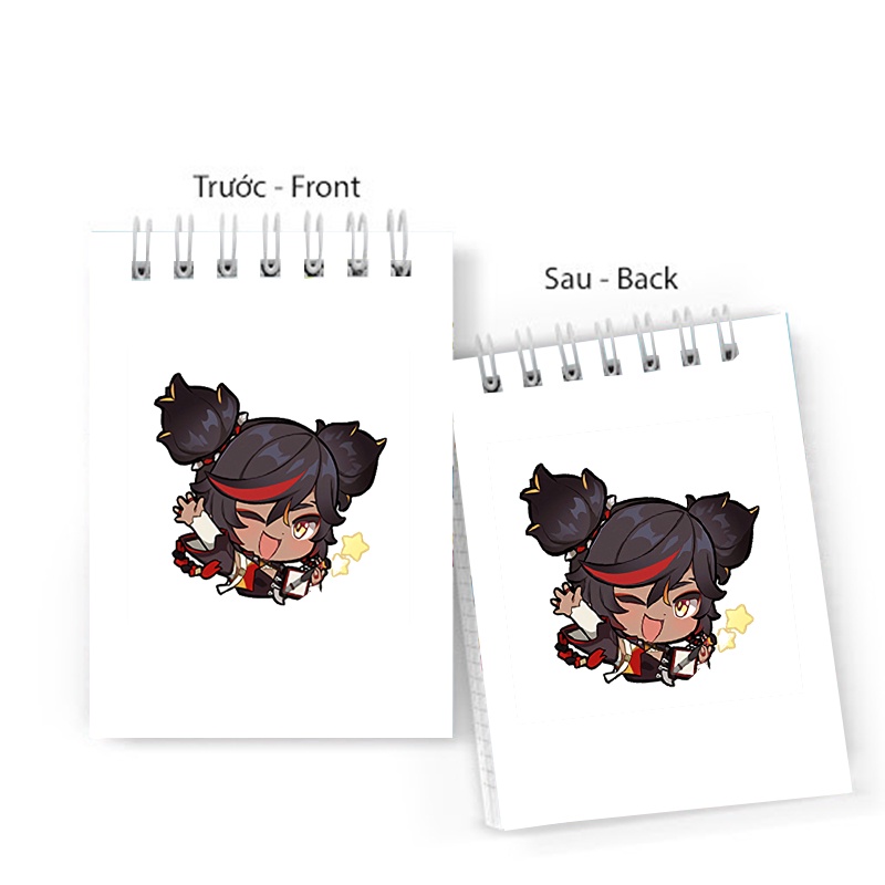 Sổ tay in hình NHÂN VẬT GENSHIN IMPACT game chibi anime M5 6x10 ghi chú tiện lợi học tập xinh xắn