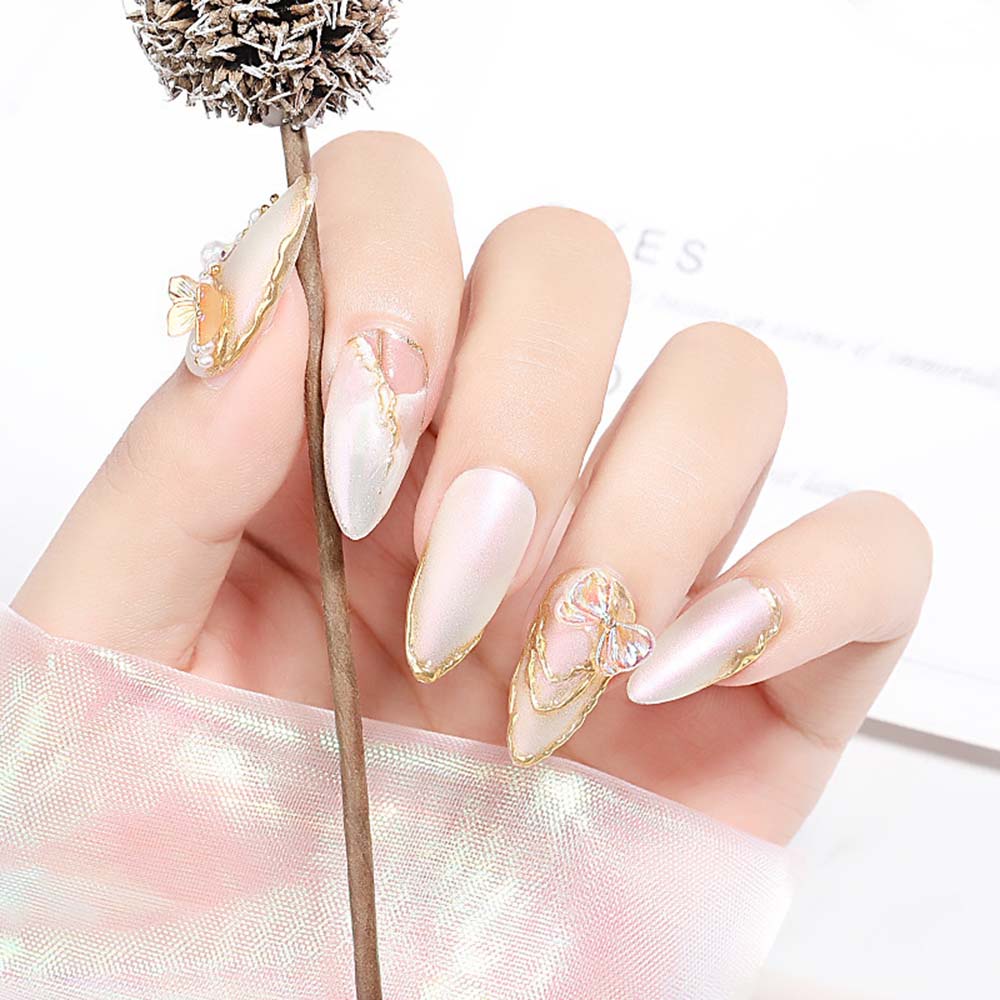 [Hàng mới về] Set 50 phụ kiện nơ 3d trong suốt lấp lánh trang trí móng tay nghệ thuật