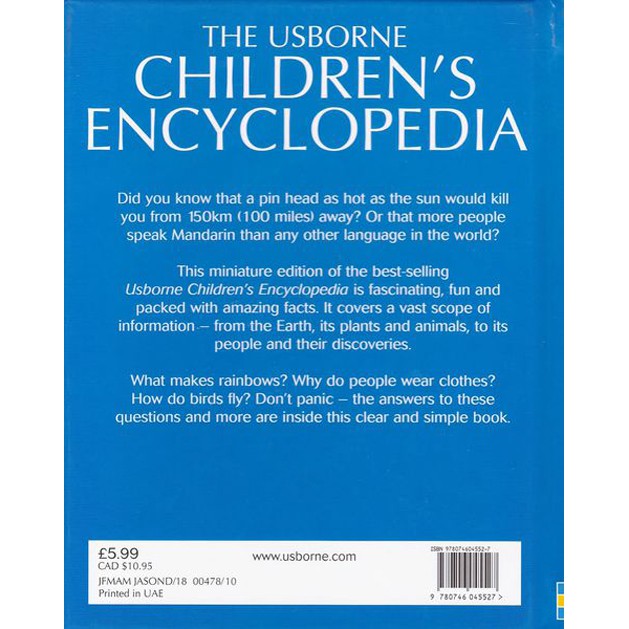 Sách Usborne - Bách khoa toàn thư cho bé 6-8 tuổi The Usborne Children's Encyclopedia