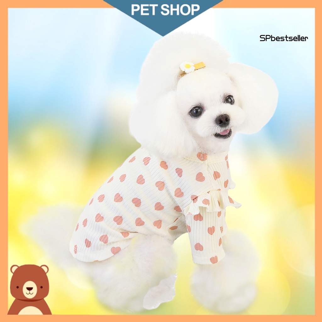 Áo thun cotton co giãn in họa tiết dễ thương thời trang mùa thu cho thú cưng