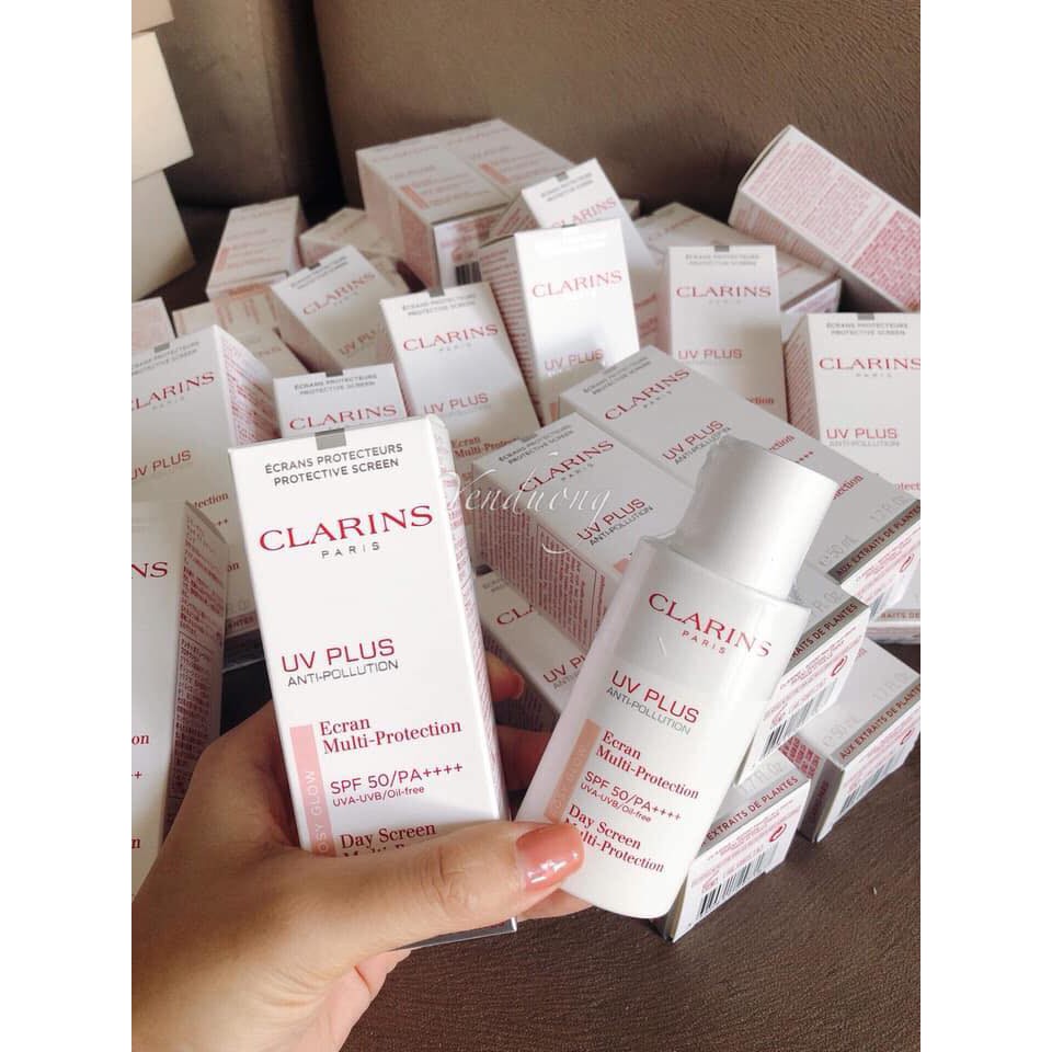 Kem Chống Nắng Clarins Rosy Glow UV Plus SPF 50 Màu Hồng 50ml