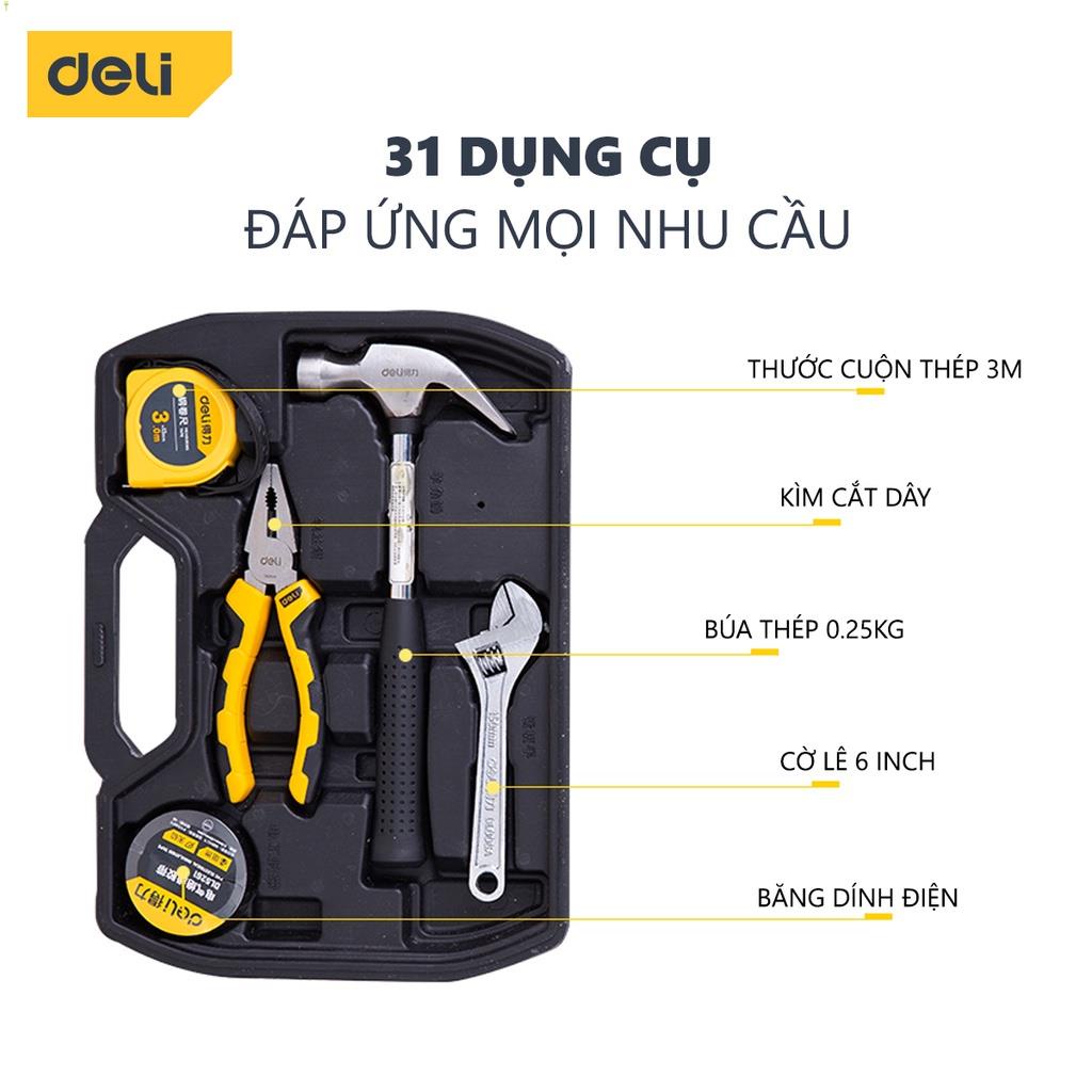 Bộ Dụng Cụ Sửa Chữa Đa Năng 31 Chi Tiết Deli Cao Cấp - Sử Dụng Nhiều Mục Đích, Tiện Dụng Cho Mọi Gia Đình - DL5972 .