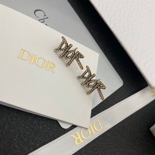 Bông tai khuyên tai Earring chữ Dior đính đá